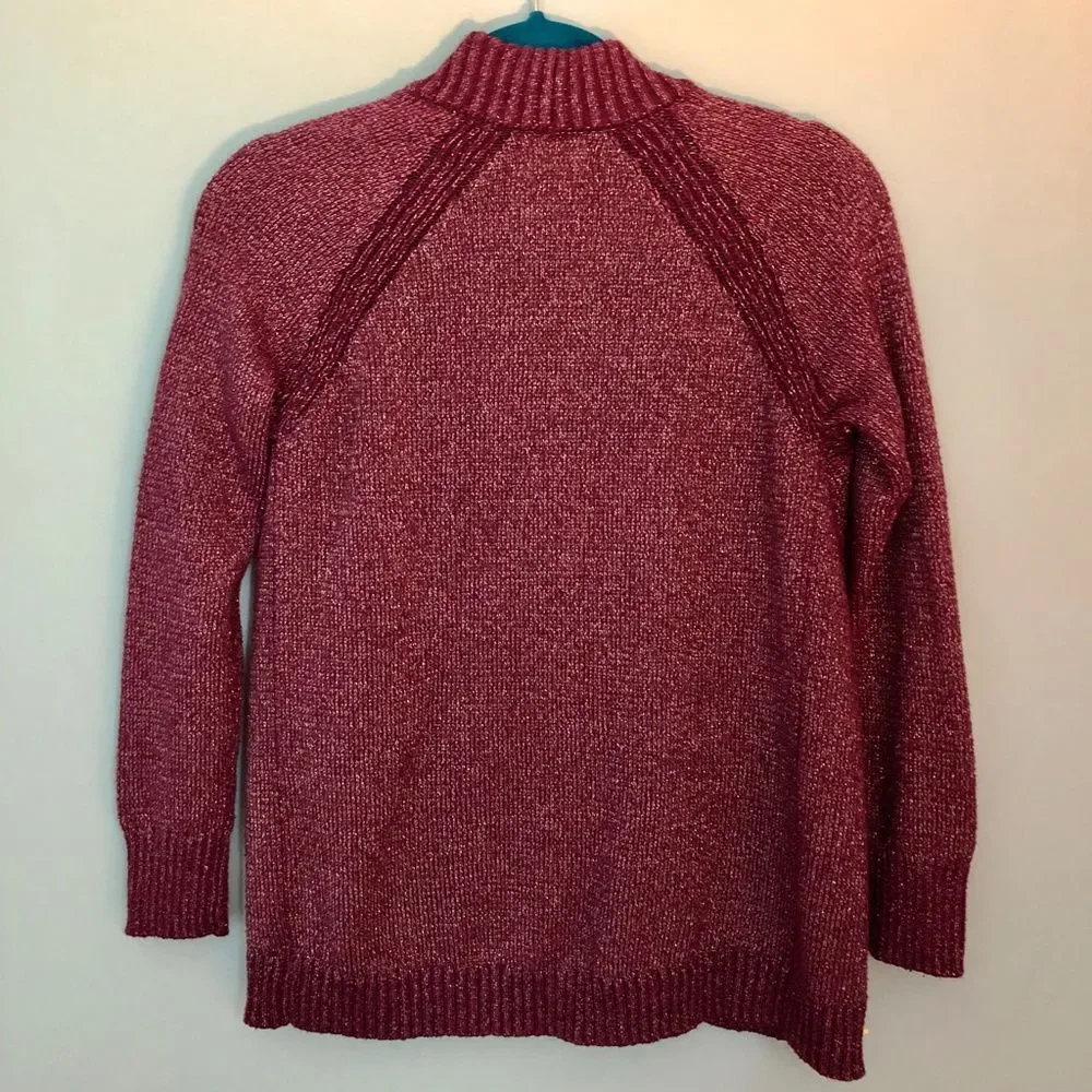 Old Navy burgundy holiday sparkly open sweater - Size girls 10/12